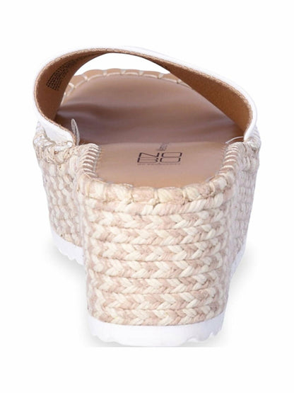 No Boundaries Womens Platform Mid-Heel Slip-on Comfy Sandals White Size 7