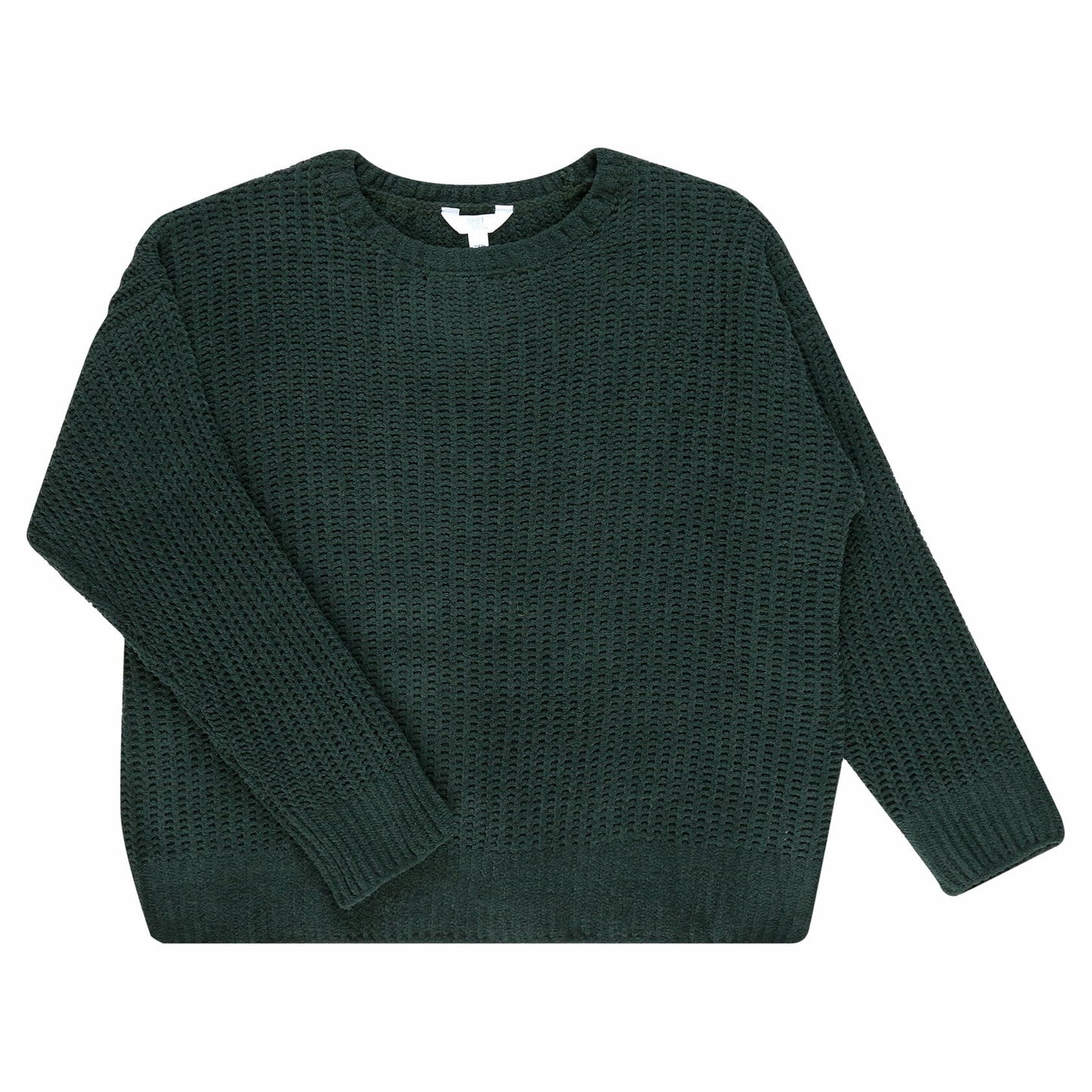 Time and Tru Womens Plus Matte Chenille Sweater Midweight Range Green Size 3X