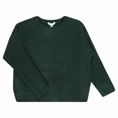Time and Tru Womens Plus Matte Chenille Sweater Midweight Range Green Size 3X