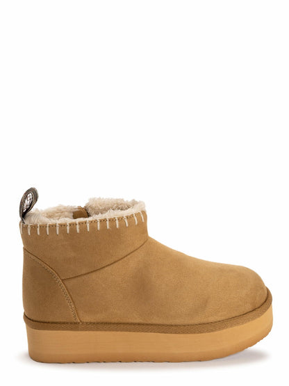 MUK LUKS Women's Augie Mini Side-Zip Cozy Booties Camel  Size 11