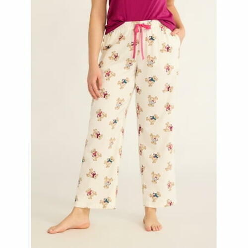 Joyspun Womens Flannel Sleep Pants 30” Inseam Winter White Size XS