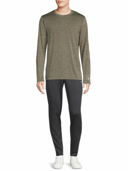 Russell Mens Active Engineered Jacquard T-Shirt with Long Sleeves Green Size L