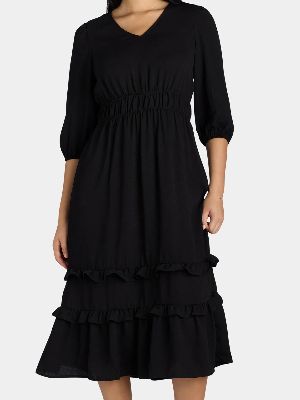 The Pioneer Woman Ruffle Maxi Dress Black Size 2X