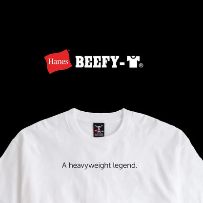 Hanes Mens Beefyt T-shirt Heavyweight Cotton Black Size M