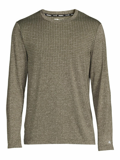 Russell Mens Active Engineered Jacquard T-Shirt with Long Sleeves Green Size L