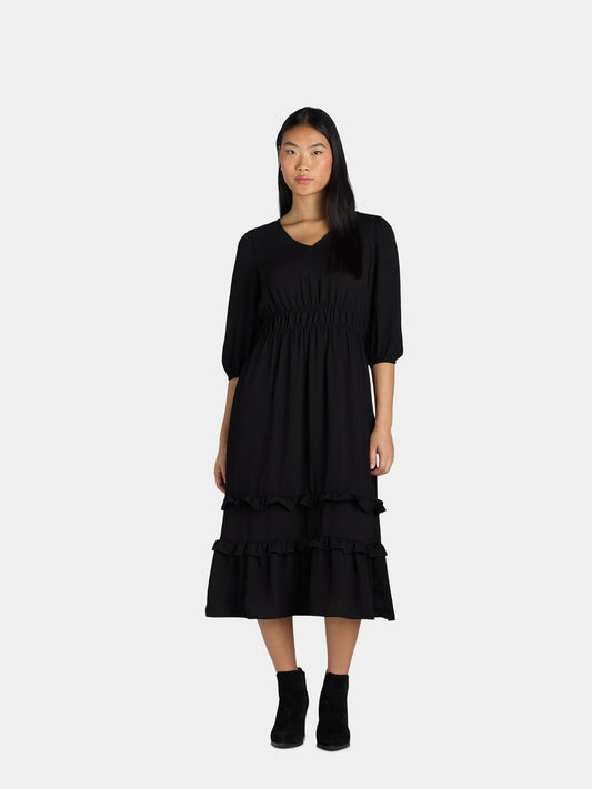 The Pioneer Woman Ruffle Maxi Dress Black Size 2X