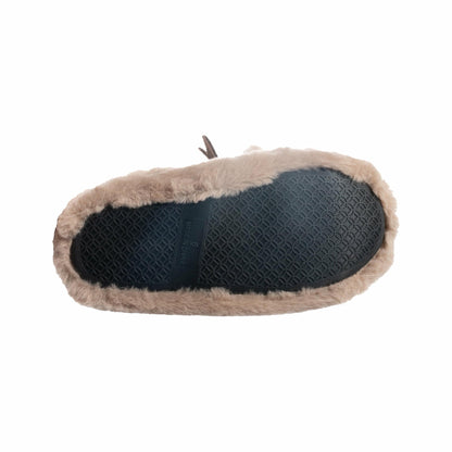 Isotoner Womens Holiday Reindeer Slippers Brown Size XL (9-10)