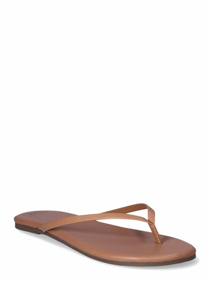 Time and Tru Womens Barely There Thong Sandals Comfort Foot Slip-on Tan Size 9
