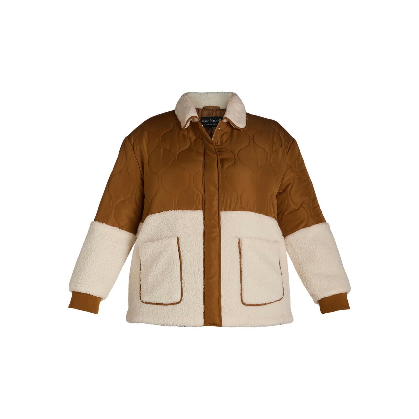 Jason Maxwell Womens Quilted Jacket with Faux Shearling Rubber Size L