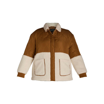 Jason Maxwell Womens Quilted Jacket with Faux Shearling Rubber Size L