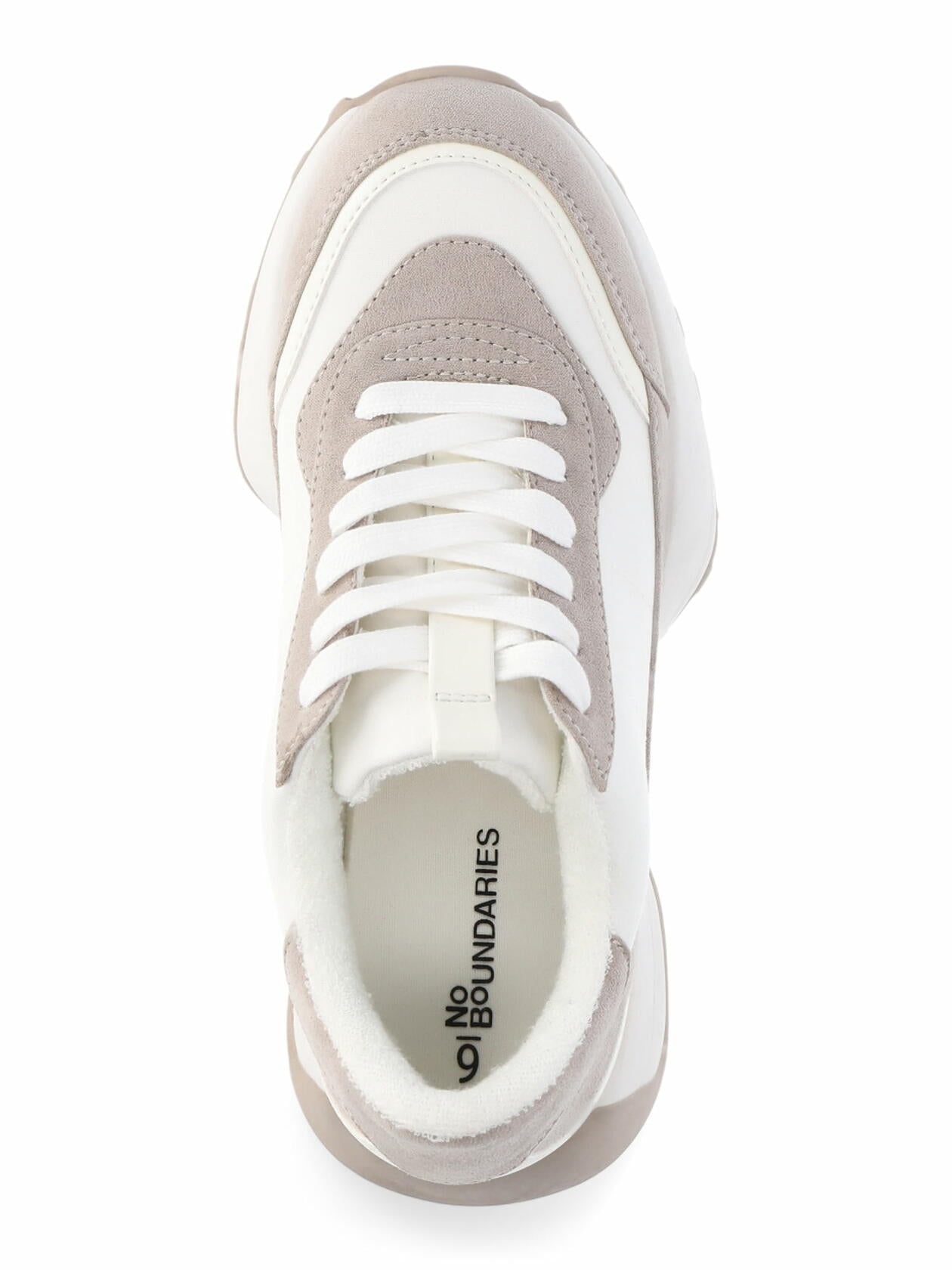 No Boundaries Women s Retro-Inspired Sneakers Cream Size 8