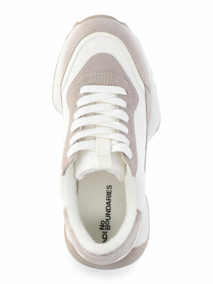 No Boundaries Women s Retro-Inspired Sneakers Cream Size 8