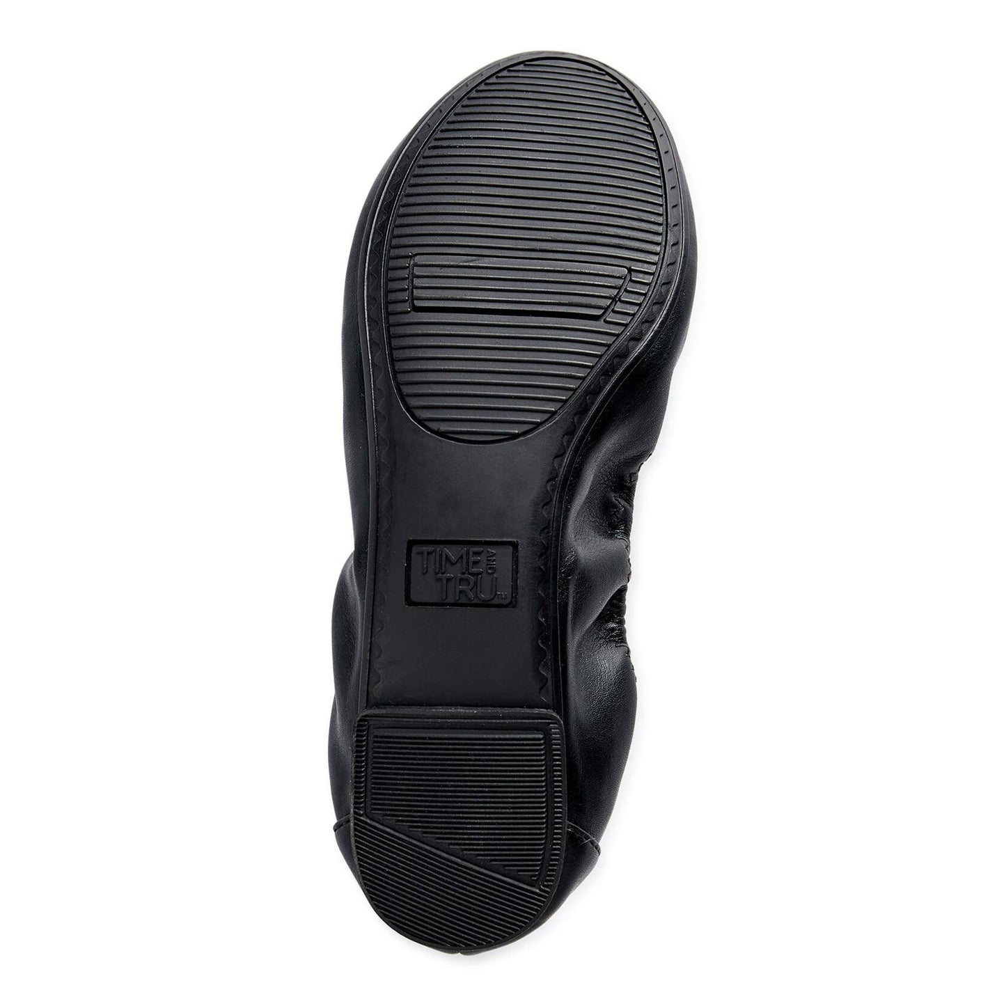 Time and Tru Womens Scrunch Ballet Flats Black Size 9.5M