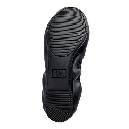 Time and Tru Womens Scrunch Ballet Flats Black Size 9.5M