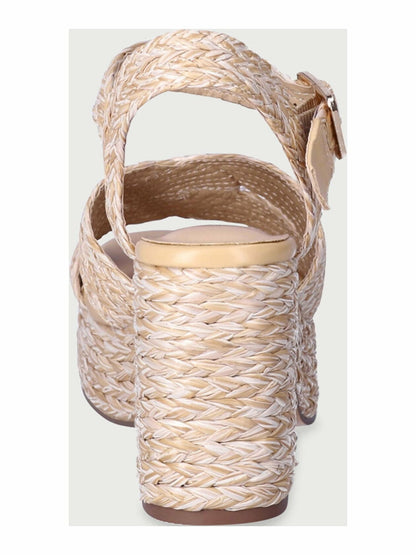 Scoop Womens Raffia Espadrille Platform Heeled Sandals Block Heel