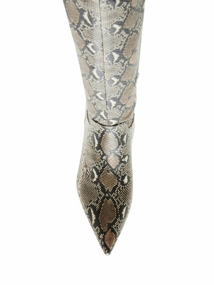 Madden Girl Womens Dice Knee High Boot Natural Multi Size 9