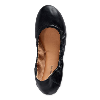 Time and Tru Womens Scrunch Ballet Flats Black Size 9.5M