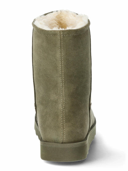 Time and Tru Womens Genuine Suede Cozy Boots Olive Size 8