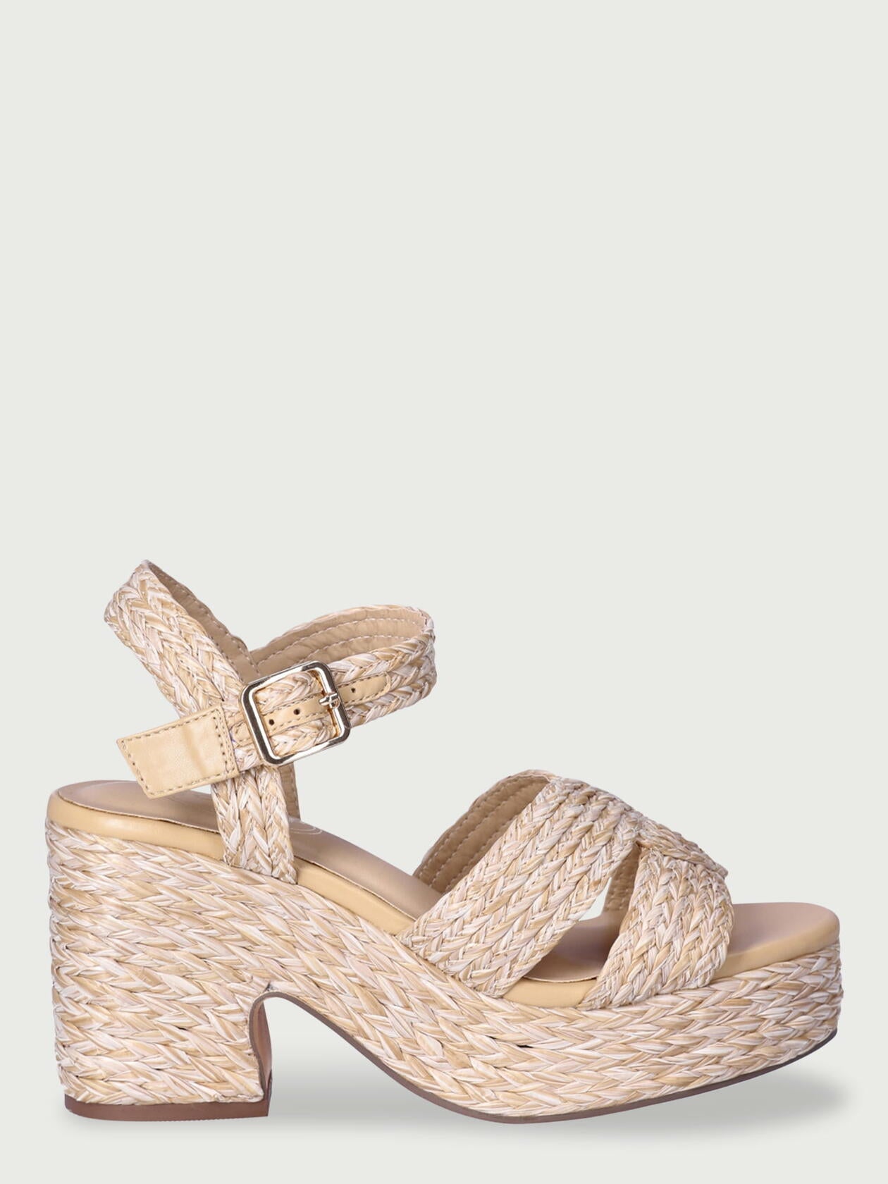 Scoop Womens Raffia Espadrille Platform Heeled Sandals Block Heel