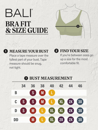 Bali Womens Beautifully You Convertible Underwire T-Shirt Bra Black Size 42C