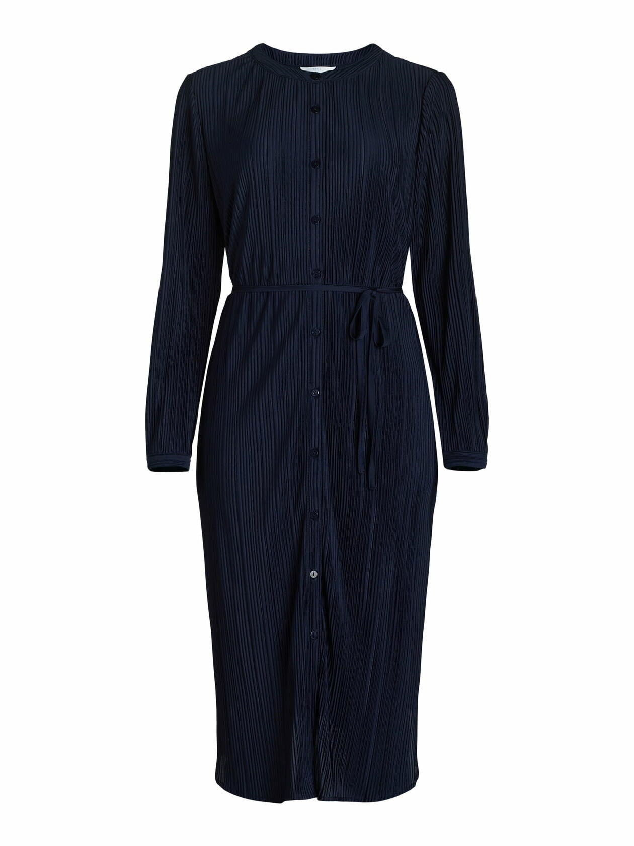 Time and Tru Women's Plisse Dress with Long Sleeves Navy Size M