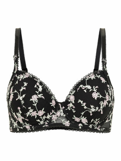 Adored by Adore Me Floral Embroidery and Mesh Ruby T-Shirt Bra Size 36DD