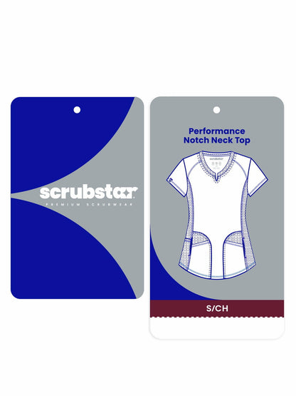 Scrubstar Womens Antimicrobial Performance Notch Neck Top Aquamarine Blue Sz XL