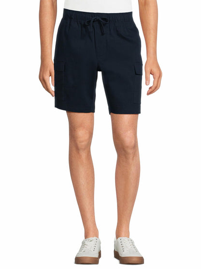 Hollywood Mens Stretch Twill Cargo Shorts 8" Inseam Navy Size L