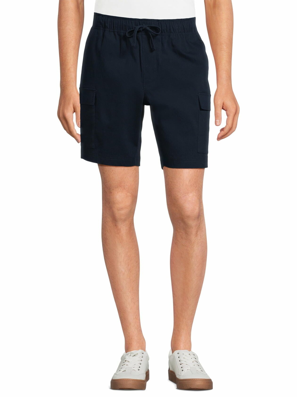 Hollywood Mens Stretch Twill Cargo Shorts 8" Inseam Navy Size L