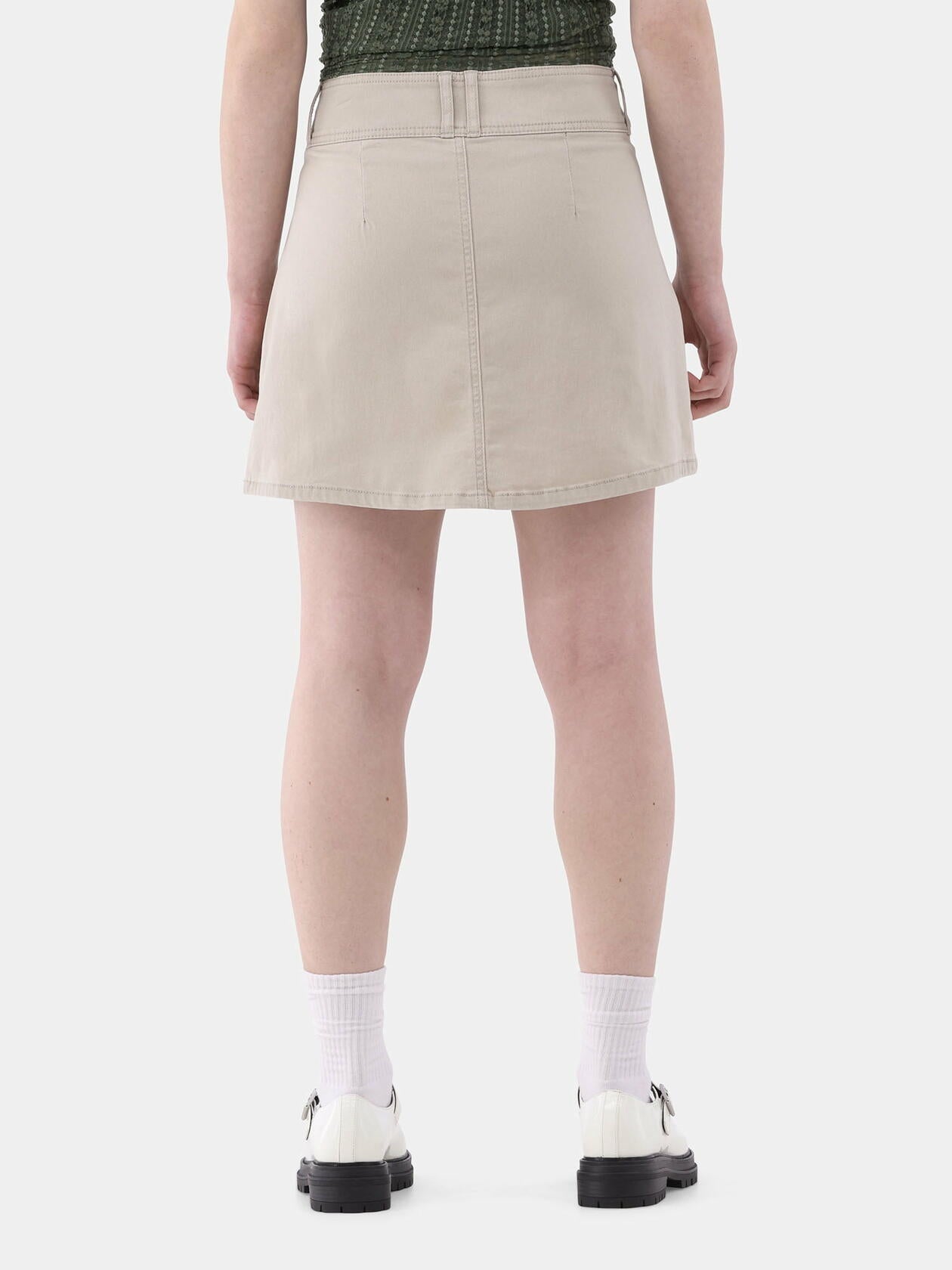 No Boundaries Mid Rise Button Skirt Womens  Khaki Size M