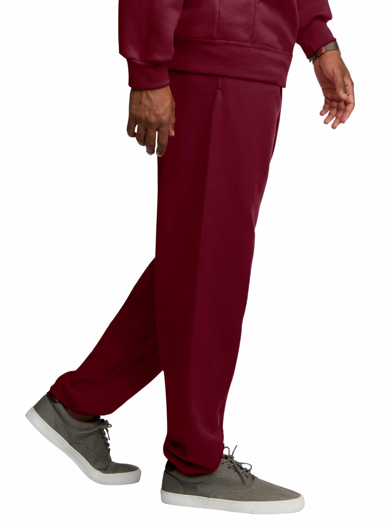 Fruit of the Loom Mens EverSoft Fleece Elastic Bottom Sweatpants with Pockets