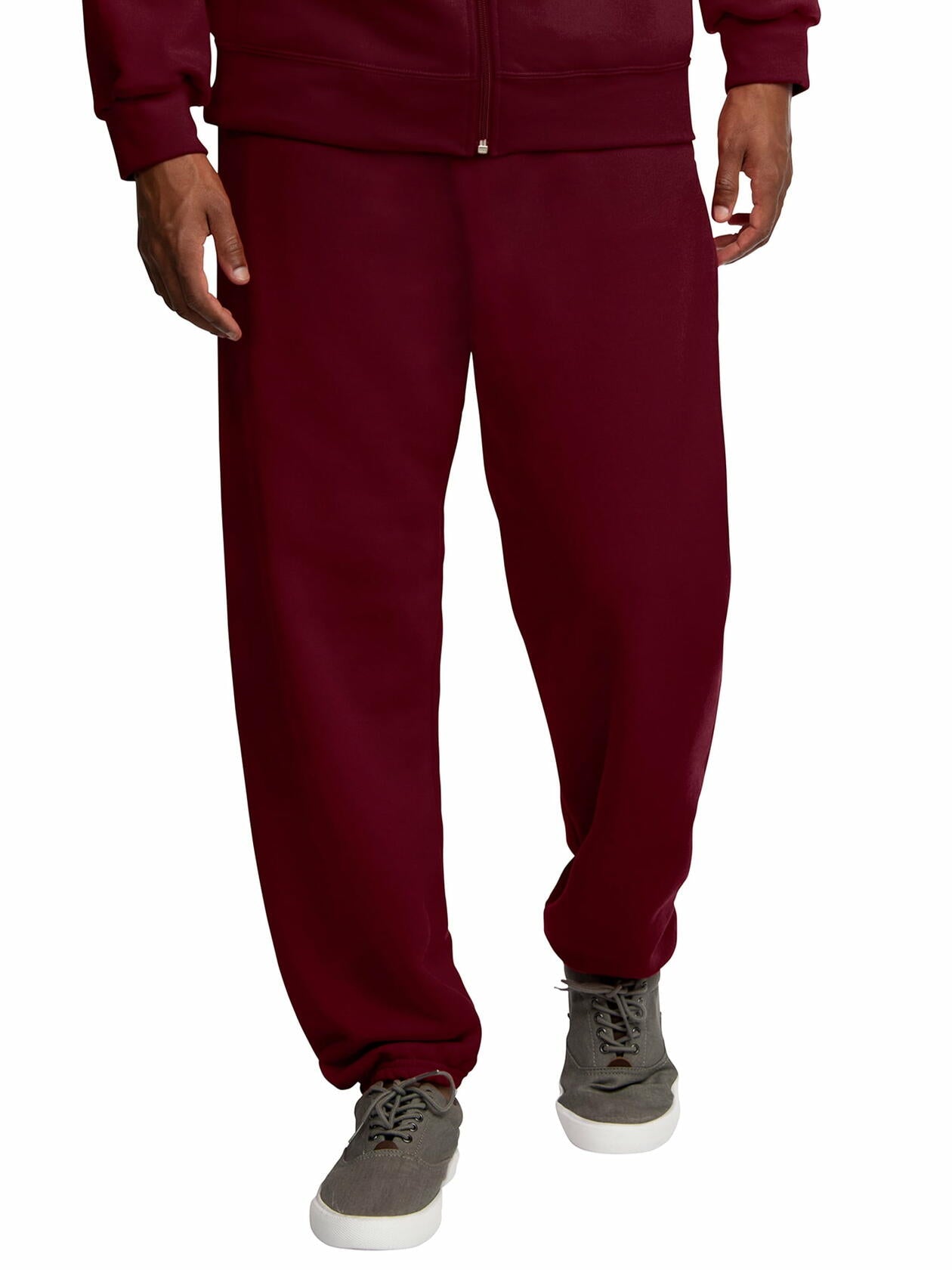 Fruit of the Loom Mens EverSoft Fleece Elastic Bottom Sweatpants with Pockets