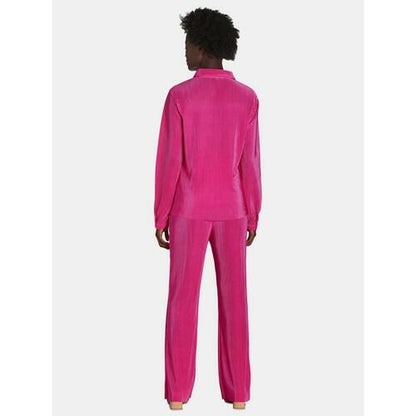 Nine.Eight Womens Plisse Pleat Shirt and Pants Set 2-Piece