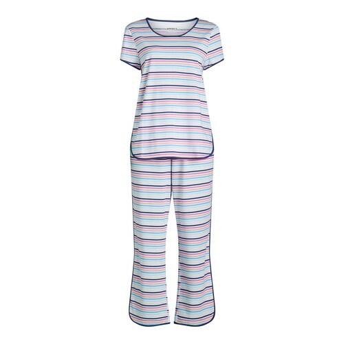 Joyspun Womens Sleep Tee and Pants Pajama Set 2-Piece