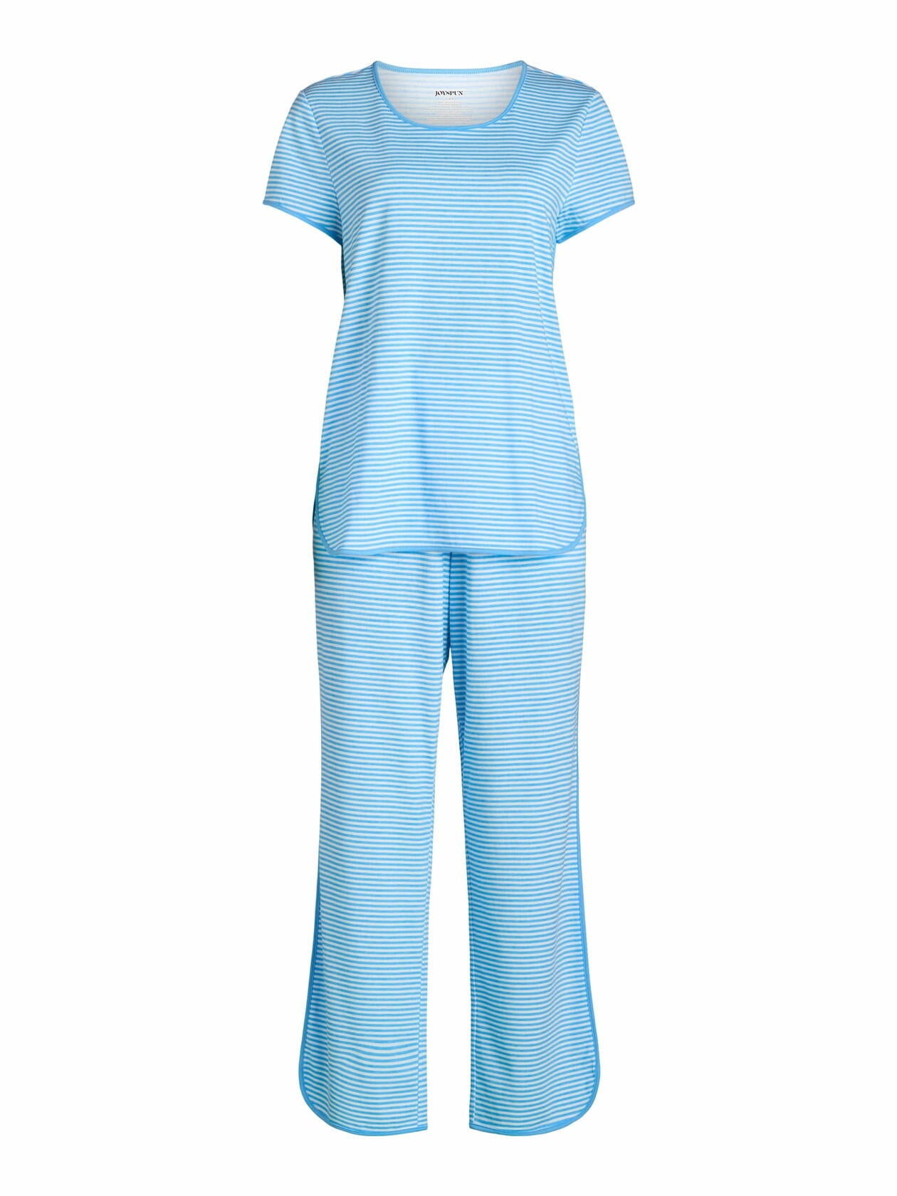 Joyspun Womens Sleep Tee and Pants Pajama Set 2-Piece