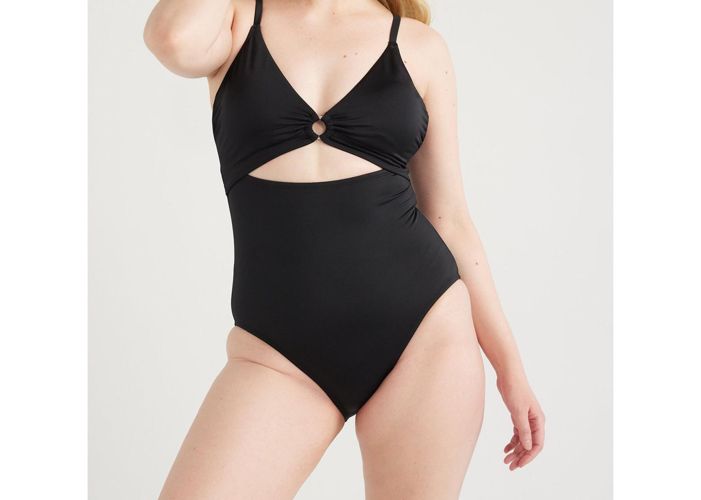 Time and Tru Womens and Womens Plus O Ring One Piece Swimsuit