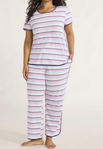 Joyspun Womens Sleep Tee and Pants Pajama Set 2-Piece