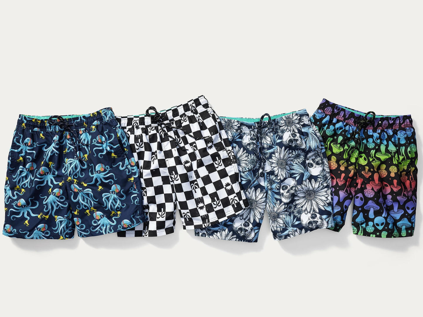 No Boundaries Mens Elastic Waist Swim Shorts with UPF 50+