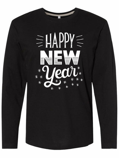 Inktastic Happy New Year in Hand Lettering Long Sleeve T-Shirt AB-Black Sz XXXL