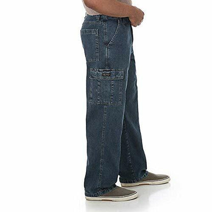 Wrangler Mens and Big Mens Relaxed Fit Wide Leg Cargo Jean Dark Stone Size 30x30