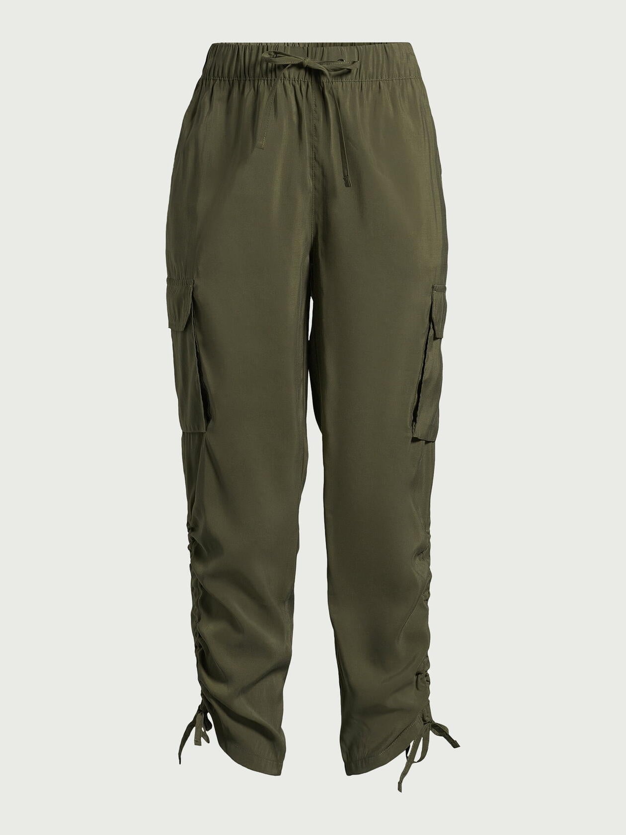 Sofia Jeans Womens Super High Rise Luxe Cargo Pants 27" Inseam Dark Green Sz XL