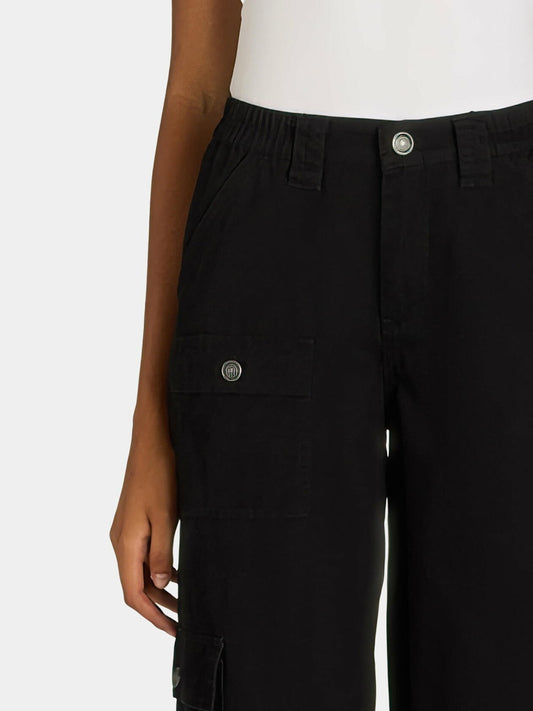 Madden NYC Womens Loose Fit Cargo Pants 31 Inseam Black Beauty Size S