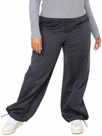 Celebrity Pink Womens Plus Wide Leg Parachute Pants Black Size 1X