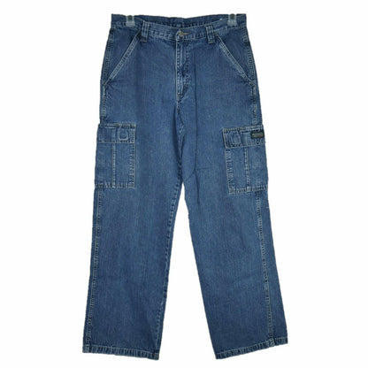Wrangler Mens and Big Mens Relaxed Fit Wide Leg Cargo Jean Dark Stone Size 30x30