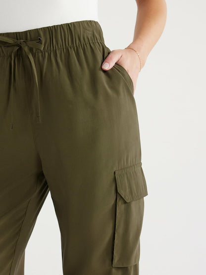 Sofia Jeans Womens Super High Rise Luxe Cargo Pants 27" Inseam Dark Green Sz XL