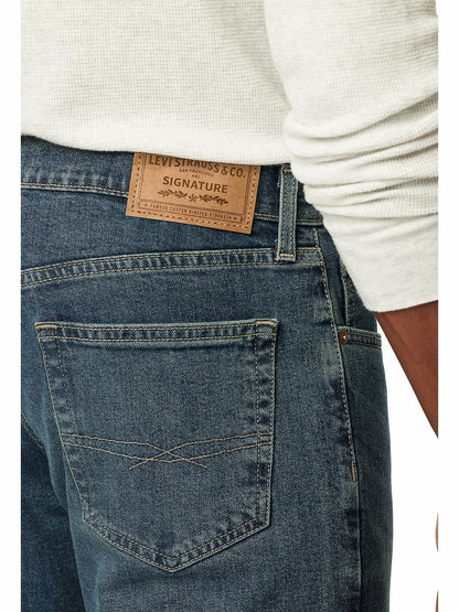 Levi Strauss Signature Mens Relaxed Fit Jeans Mojave White Pine Size 42x30