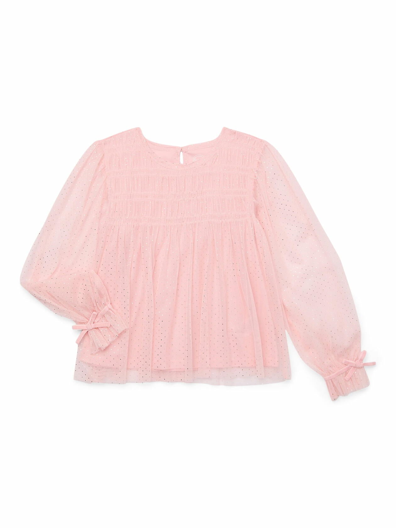 Wonder Nation Girls Smocked Tulle Top