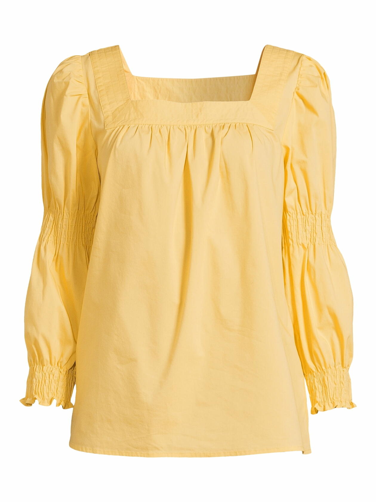 The Pioneer Woman Square Neck Top with Long Sleeves Womens Banana Cream Size XS