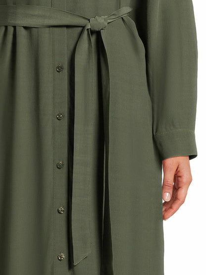 Time and Tru Womens Button Front Shirt Dress with Long Sleeves Sea Turtle Sz XL