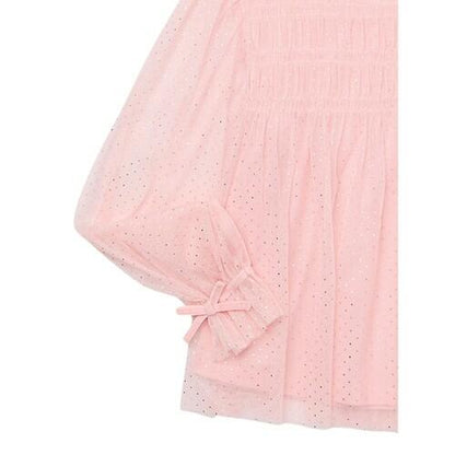 Wonder Nation Girls Smocked Tulle Top
